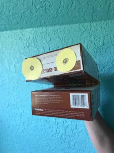 view of box puppet from the front