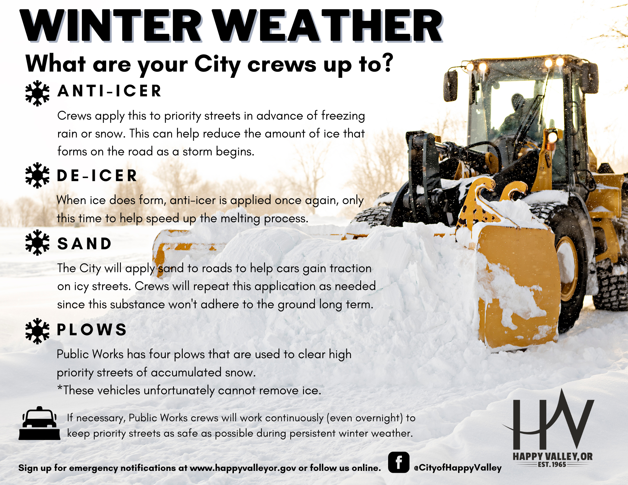 Inclement Weather Services - City of Happy Valley